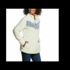 ❄️ Weatherproof Vintage “Chevron” Sherpa 1/4 Zip Cozy Pullover Size Med